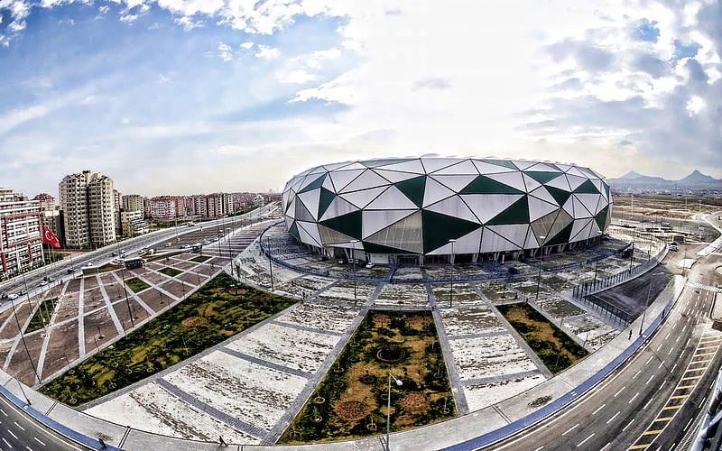 Konya City Stadium, aerial view, soccer, Torquay Arena, turkish stadiums, Konyaspor Stadium, Konya, Turkey, HD wallpaper