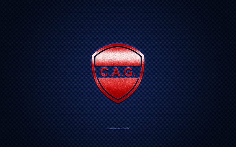 Club Atlético Guemes, Argentine football club, red logo, blue carbon ...