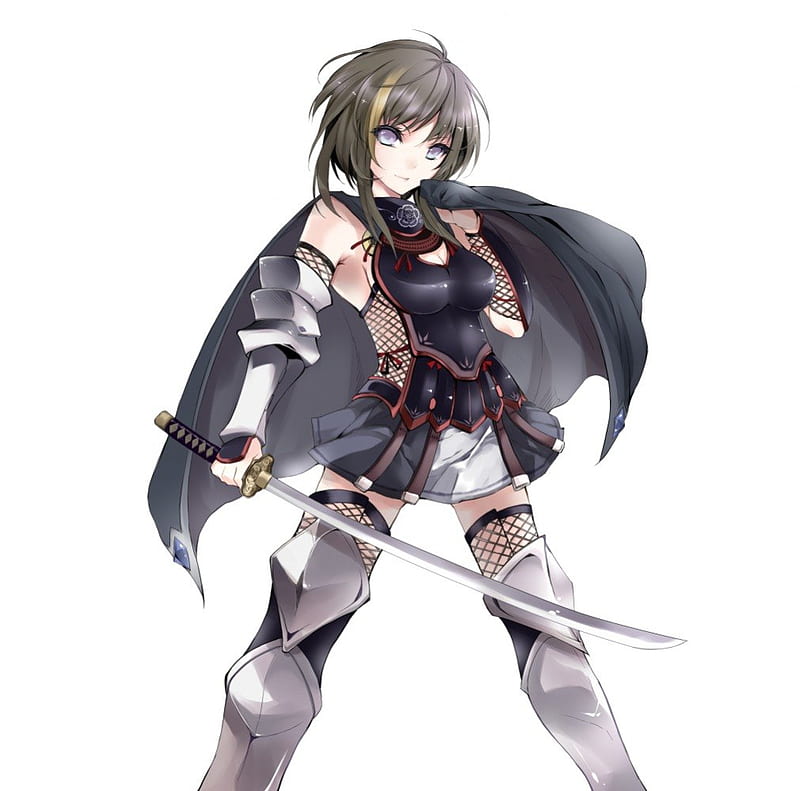 Little Knight, female, sexy, plain, armor, cute, warrior, girl, blade, anime,  HD wallpaper | Peakpx