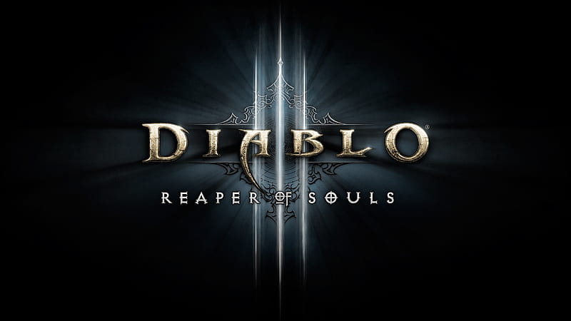 Diablo III - Reaper of Souls, title, black background, diablo 3, diablo iii, video games, reaper of souls, typography, HD wallpaper