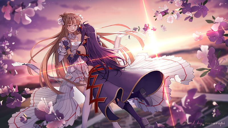 Wallpaper game, anime, asian, manga, animated film, japanese, Yuuki Asuna,  Sword Art Online for mobile and desktop, section сёнэн, resolution  1920x1080 - download