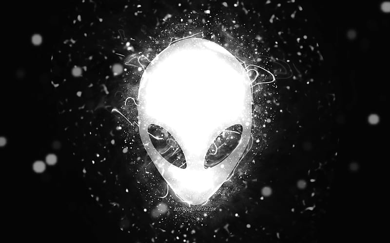 Alienware white logo, , white neon lights, creative, black abstract  background, HD wallpaper | Peakpx