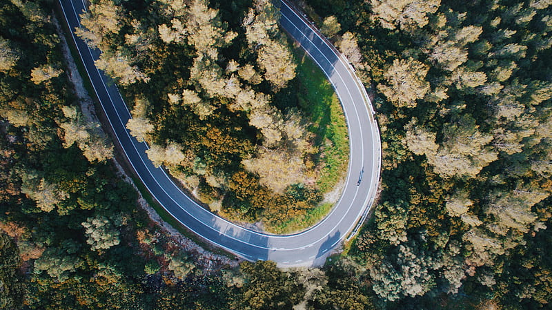 high-angle view of roadway, HD wallpaper