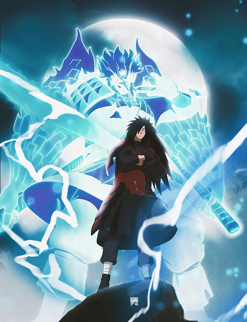 Uchiha Madara, electric blue, art, Sasuke, Naruto, HD phone wallpaper |  Peakpx