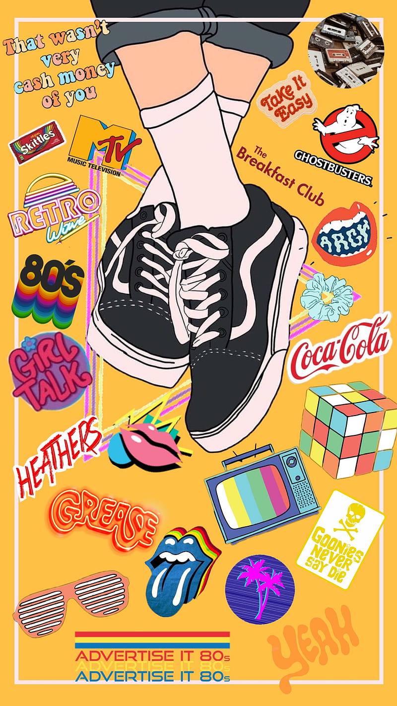 80s-90s, 80s, 90s, bands, rubiks, skate, vans, verses, yellow, HD phone wallpaper