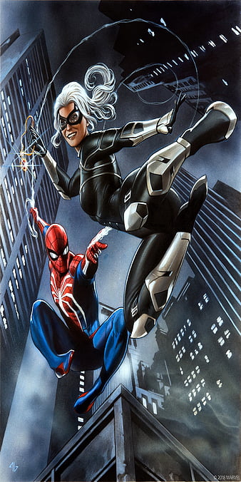 Spidermanandblackcat Blackcat Comics Marvel Playstation Spiderman Hd Mobile Wallpaper Peakpx