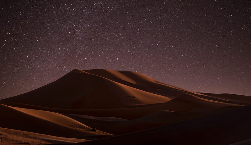 Desert Nightime Stars , desert, nature, night, sky, mountains, stars, HD wallpaper