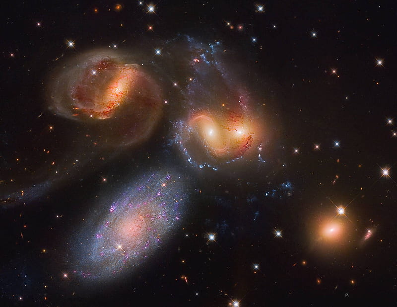 Stephan's Quintet from Hubble, galaxies, space, stars, planets, cool, fun, HD wallpaper