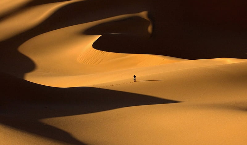 Desert, man, sand, nature, HD wallpaper | Peakpx