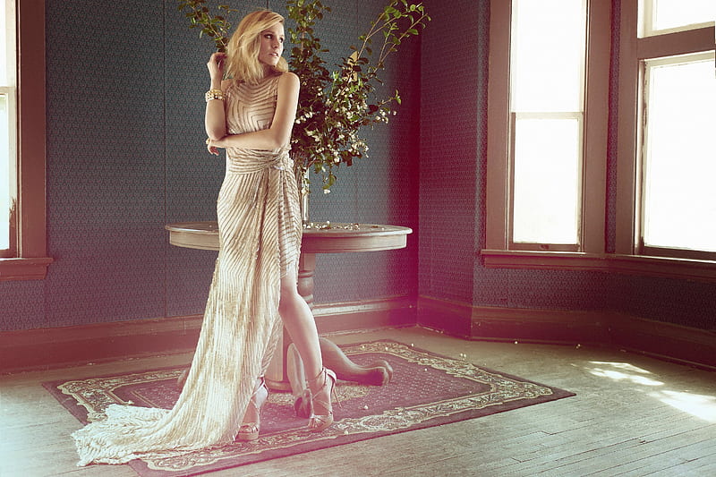 Kristen Bell, American actress, beautiful long dress, evening dress, beautiful woman, HD wallpaper
