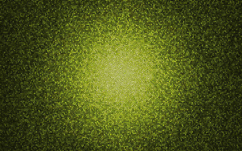 lime mosaic background, abstract art, mosaic patterns, lime backgrounds, mosaic textures, background with mosaic, HD wallpaper