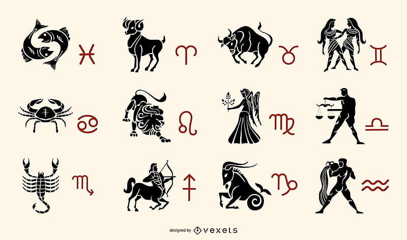 Zodiac, horoscope, vexels, black, HD wallpaper