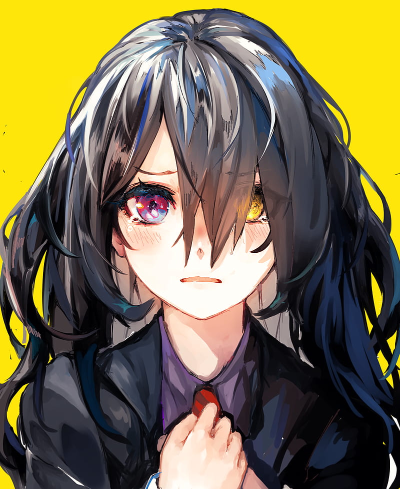 eyes, multi-colored hair, heterochromia, anime, anime girls
