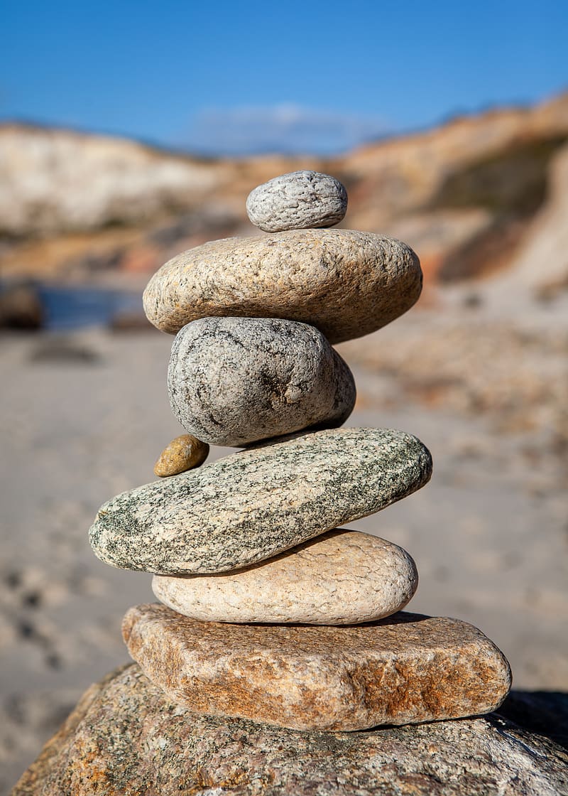 stones, pile, balance, equilibrium, harmony, nature, HD phone wallpaper