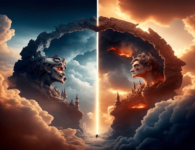 heaven vs hell wallpaper