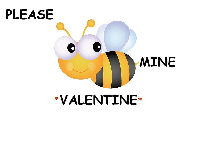 Please Bee Mine, cute, bee, valentine, abstract, HD wallpaper