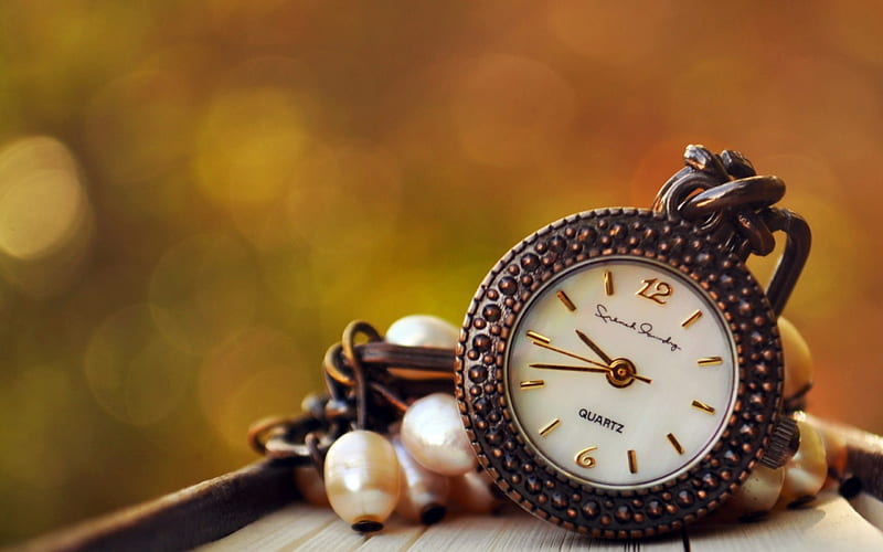 *** Time...***, pearlls, clock, old, time, HD wallpaper