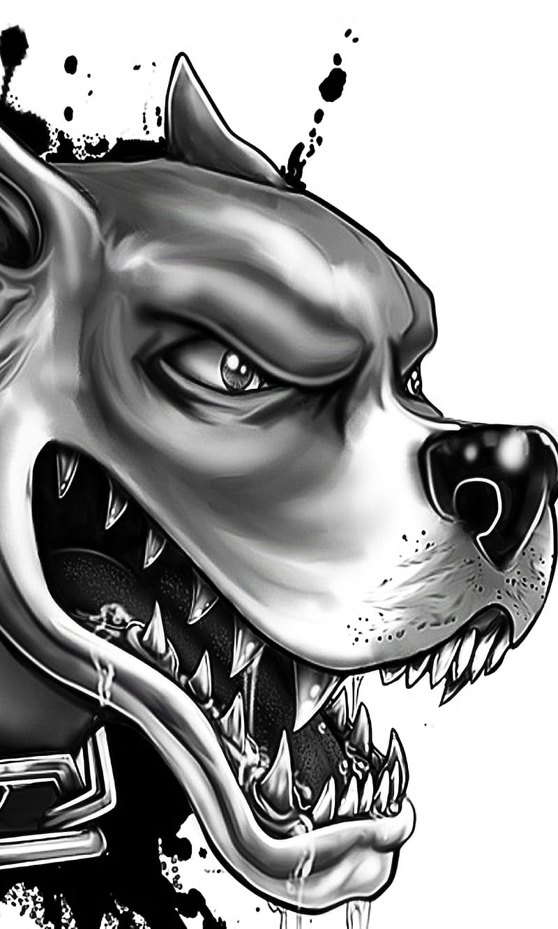 Dog, amazing, art, barking, black, cool, dangerous, desenho, white, HD  phone wallpaper | Peakpx