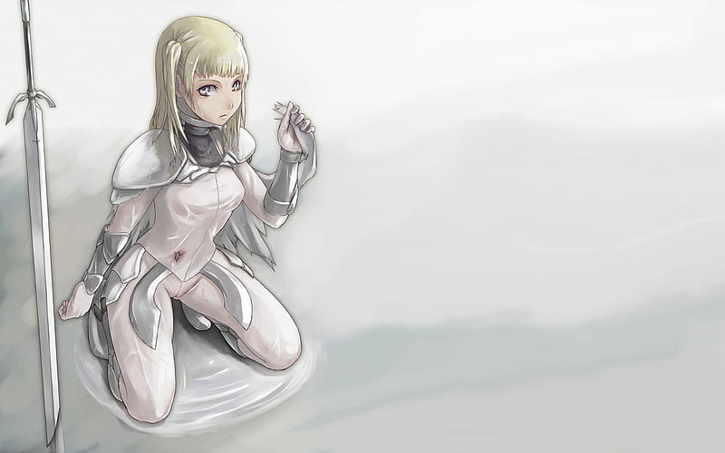 Claymore, girl, anime, weapon, sword, armour, HD wallpaper