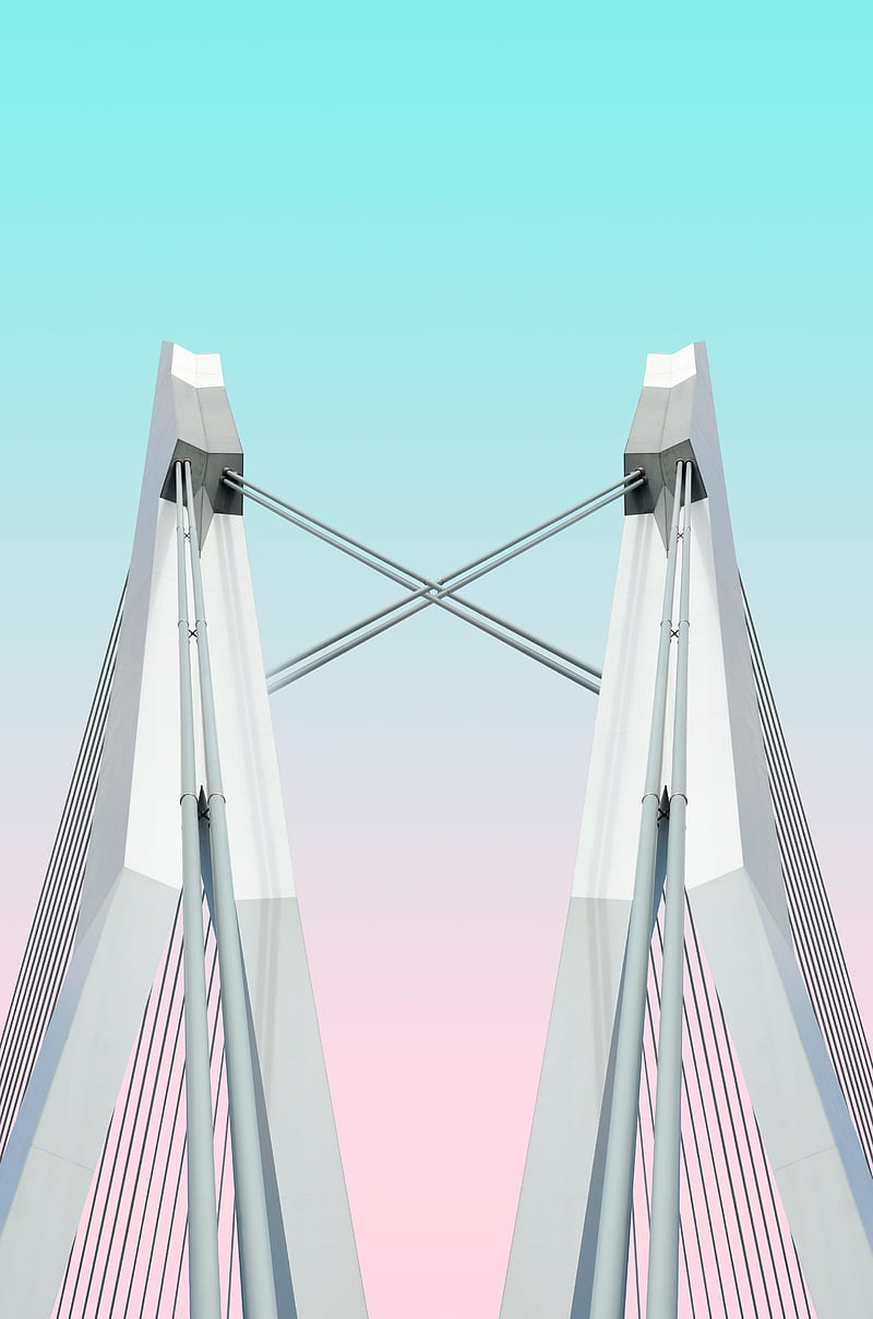 bridge, supports, construction, architecture, symmetry, HD phone wallpaper