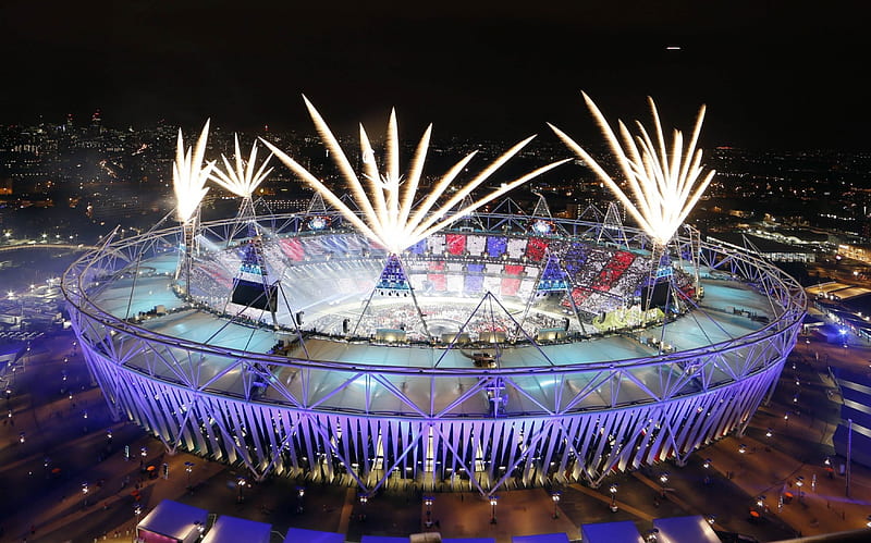 Olympic London, Stadium, London, Sport, Show, 2012, Olympics, Firework, HD wallpaper