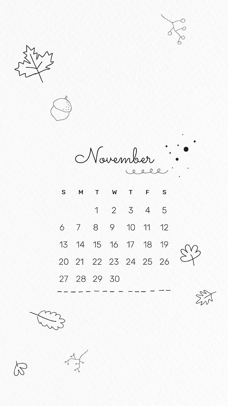 Cute November 2022 calendar, mobile, HD phone wallpaper