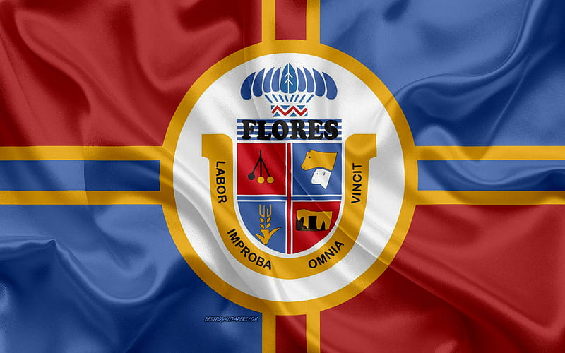 Flag of Flores Department silk flag, department of Uruguay, silk texture, Flores flag, Uruguay, Flores Department, HD wallpaper