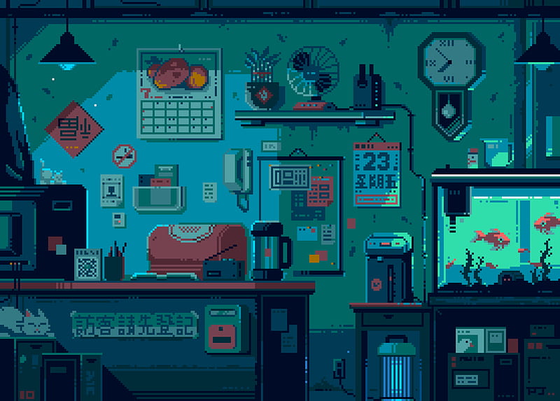 Pixel Art Of A Coffee Shop. 1920 X 1376 : R, Pixel Cafe, HD wallpaper