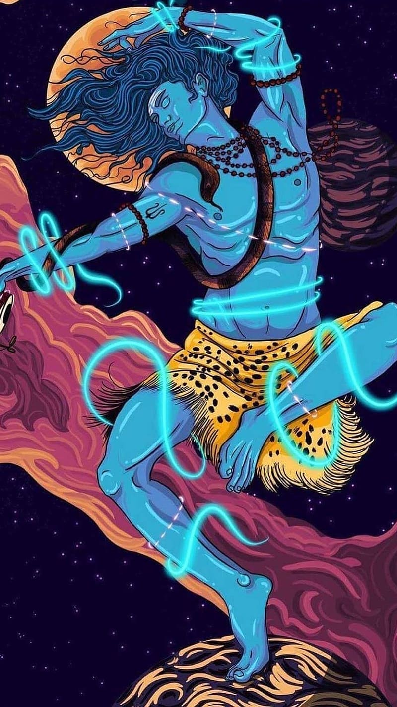 Shiva , Galaxy Background, mahadev, mahakal, lord, god, HD phone wallpaper