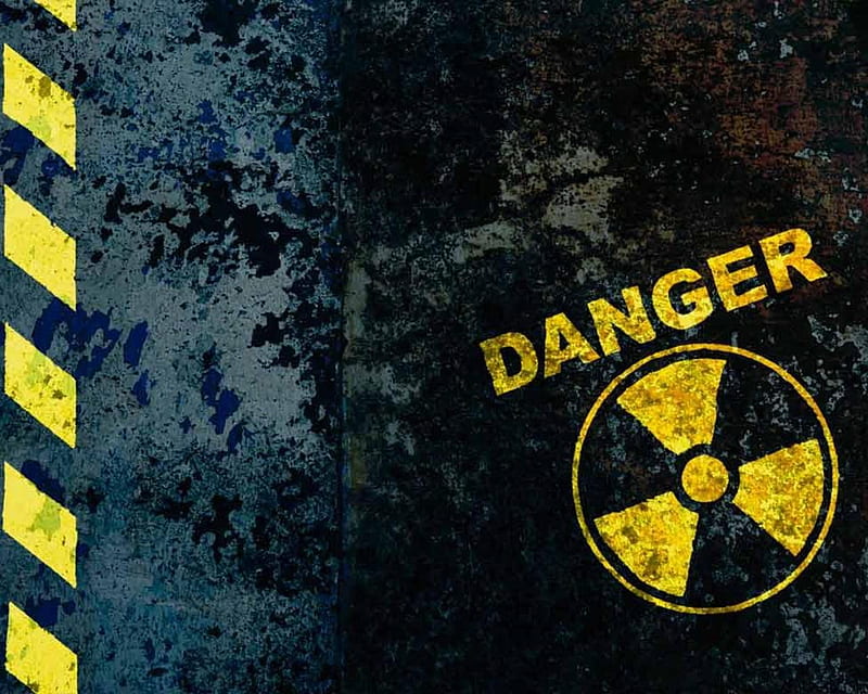 signs for danger and nuclear threat, textures, abstract, HD wallpaper
