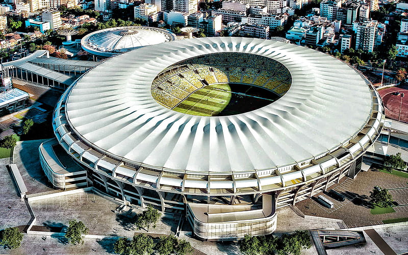 Maracana, close-up, aerial view, Estadio Jornalista Mario Filho, R, soccer, football stadium, Fluminense stadium, Flamengo stadium, Brazil, brazilian stadiums, Rio de Janeiro, HD wallpaper