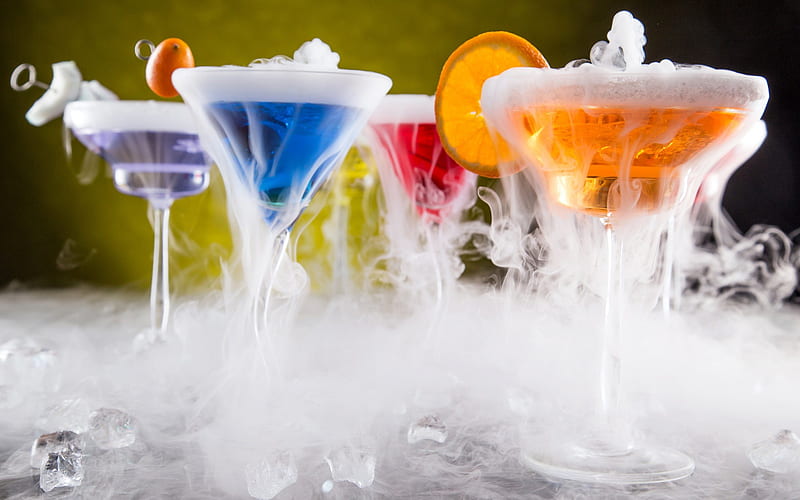 drinks, cocktails, cooling cocktails, pairs, ice, HD wallpaper