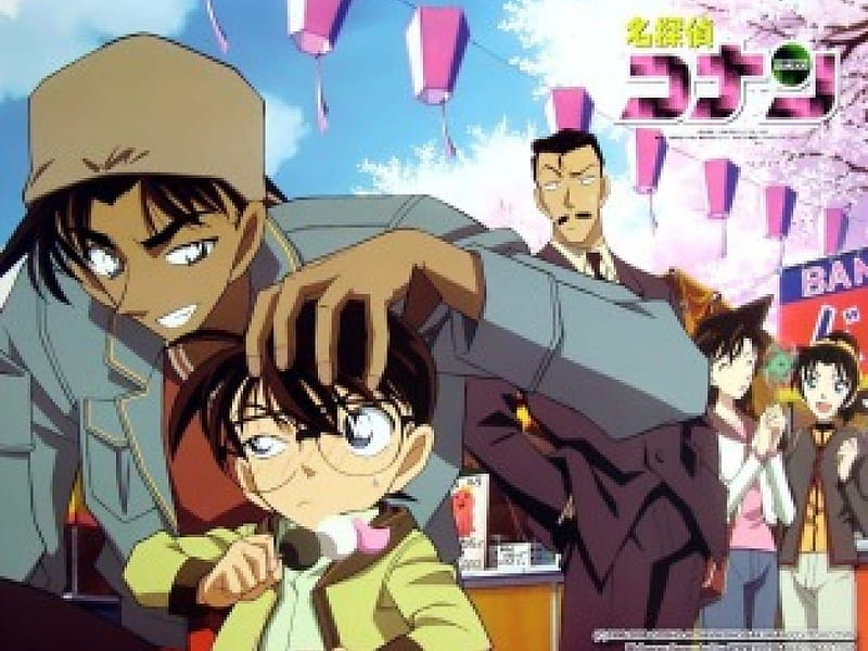 Detective Conan, Kogoro Mouri, Kazuha, Ran Mouri, Conan Edogawa, Hattori Heiji, HD wallpaper