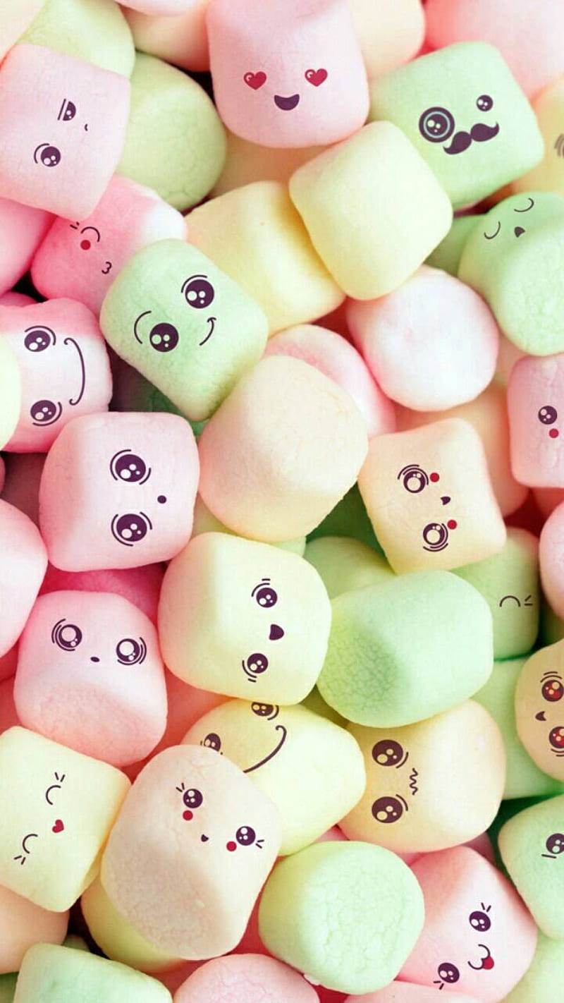 Marshmallows, cute, fluffy, food, girly, happiness, pink, HD phone wallpaper
