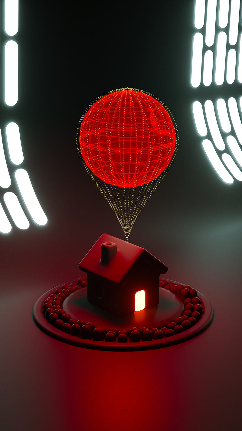 Location 2, 3d, Perry, abstract, artart, black, bright, cgi, colorful, colourful, cute, dark, death star, heart, house, isometric, love, marker, plastic, random, red, render, romance, star wars, yellow, HD phone wallpaper