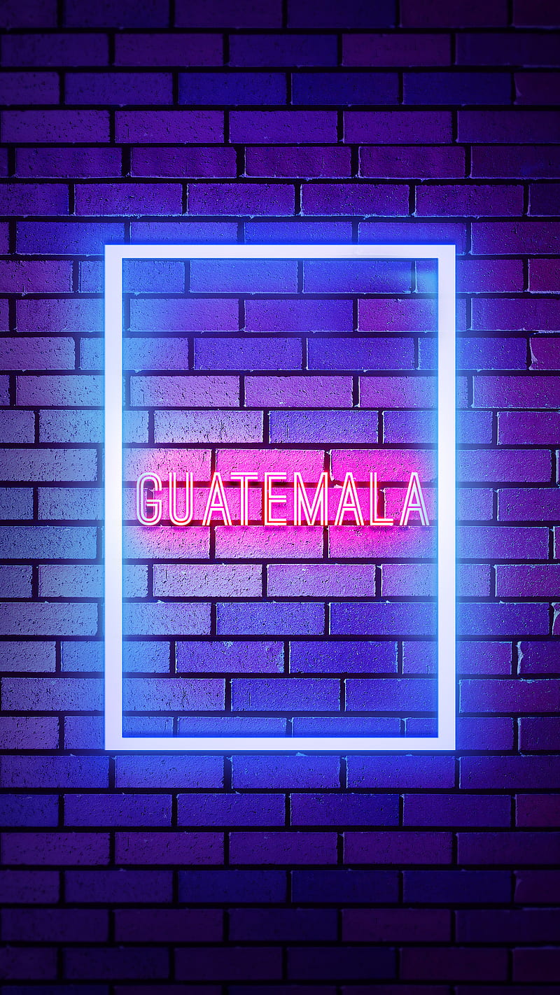 Guatemala, Neon Guatemala, countries, country, country name, HD phone wallpaper