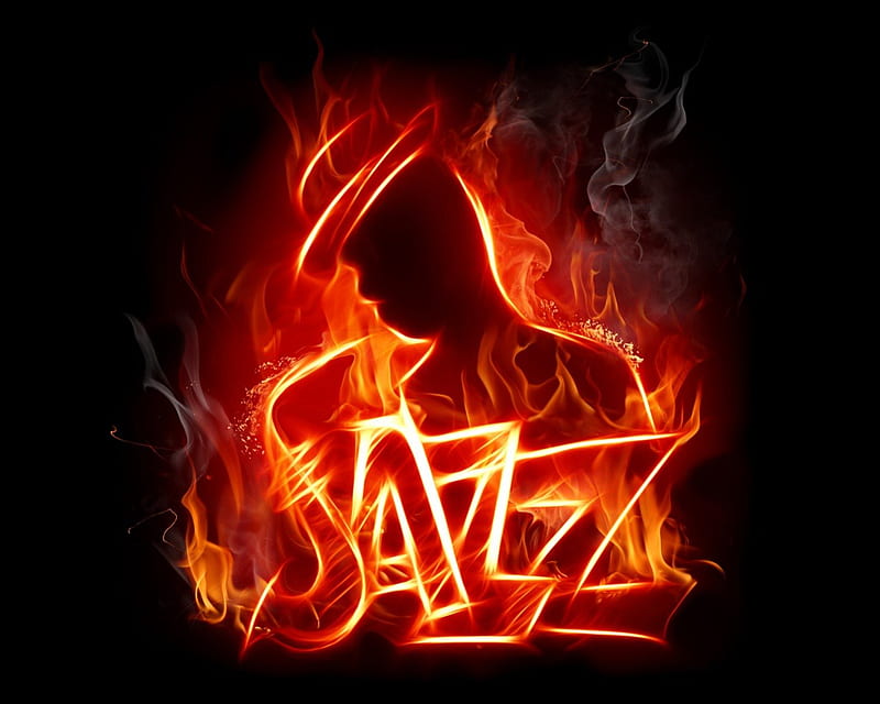 Jazz, fire, music, HD wallpaper