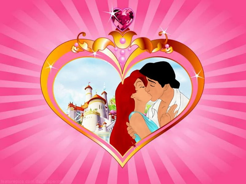 Ariel And Eric Disney Princess Valentine'sDay, Ariel, Princess, Disney, Valentine, Eric, And, Day, S, HD wallpaper