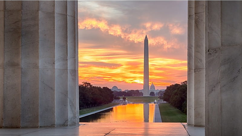 Washington Monument At Sunset, HD wallpaper