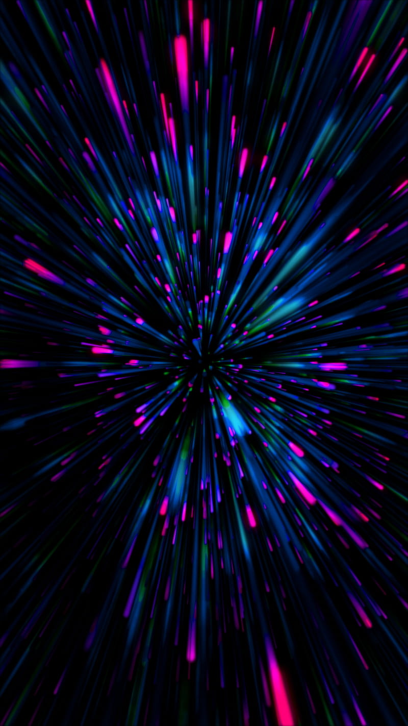 Stellar Explosion, Electric, Explode, Stellar, abstract, amoled, art, colorful, dark, explosion, hyperspeed, lines, oled, stars, travel, HD phone wallpaper