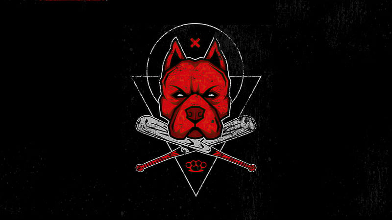 Red Pitbull Face Minimalist , dog, minimalism, minimalist, artist, artwork, digital-art, dark, black, HD wallpaper