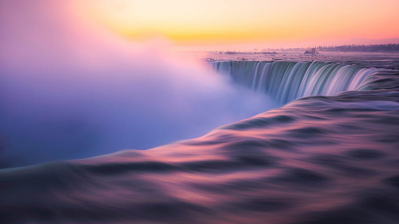 Sunrise At Niagra Falls , niagara-falls, canada, nature, waterfall, HD wallpaper
