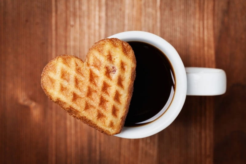 Cup, biscuit, coffee, heart, HD wallpaper | Peakpx