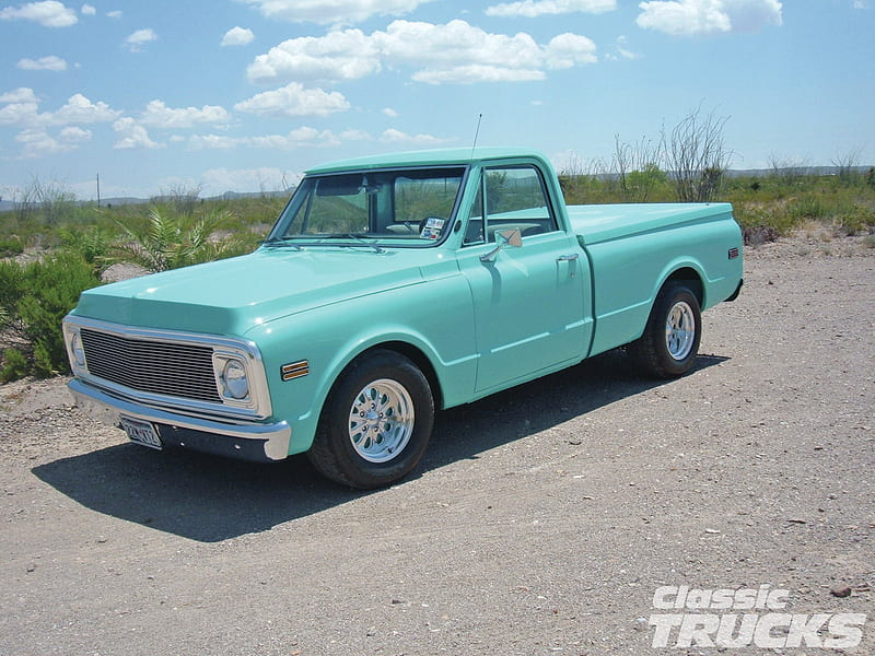Real-World Classic Trucking, gm, lite blue, classic, pickup, HD wallpaper