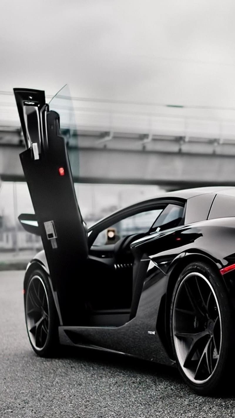 Black Lamborghini Aventador Smoky Effect, black lamborghini, lamborghini aventador smoky effect, smoky effect, back view, lamborghini aventador, HD phone wallpaper