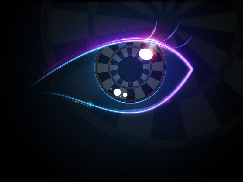 Darts: Focus, purple, darts, eye, dartboard, HD wallpaper
