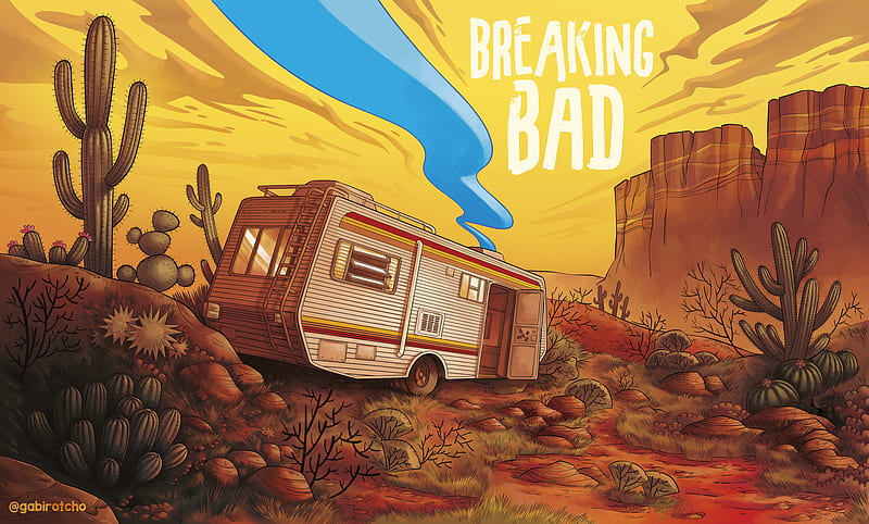 Breaking Bad Van Artwork, breaking-bad, tv-shows, artwork, artist, digital-art, artstation, HD wallpaper