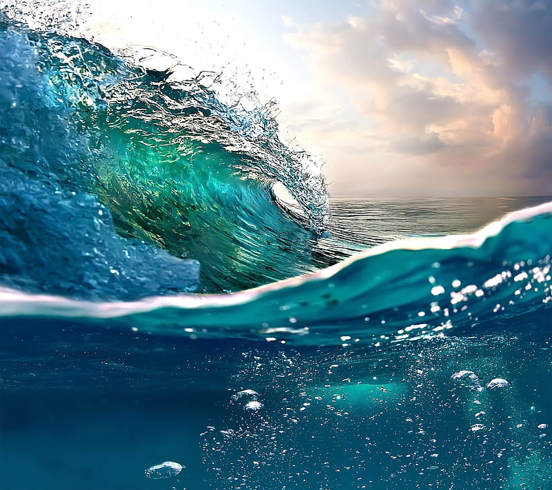 Download Blue Aesthetic Ocean Waves Wallpaper | Wallpapers.com