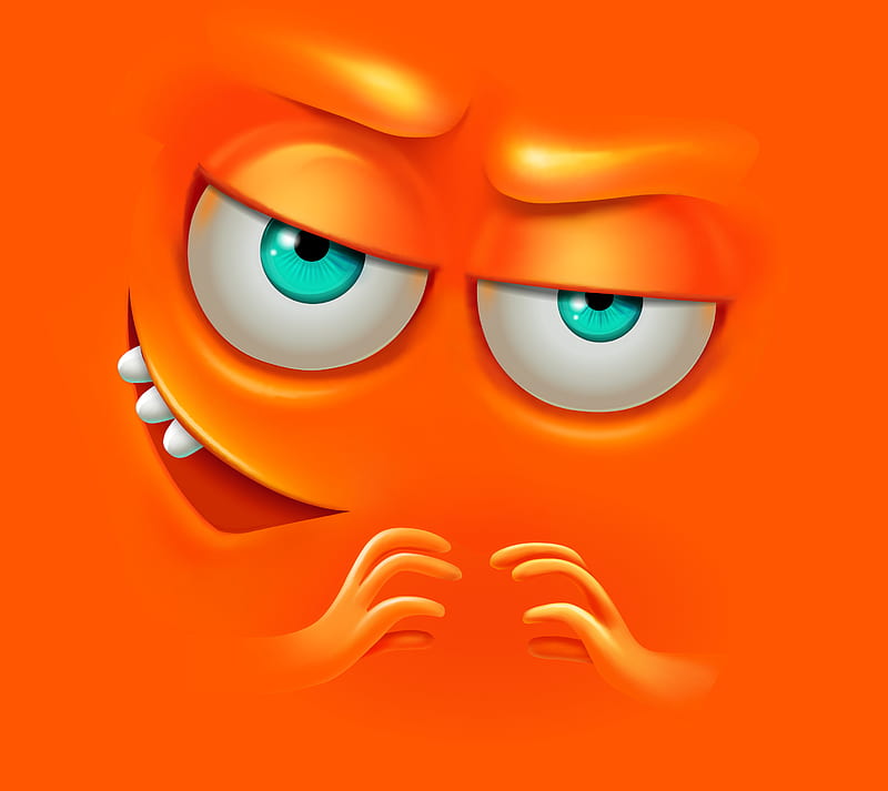 Evil Orange, evil, expecting, face, orange, HD wallpaper