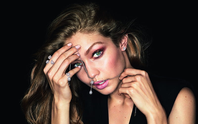 Gigi Hadid makeup, hoot, portrait, beauty, blonde, Hollywood, HD wallpaper